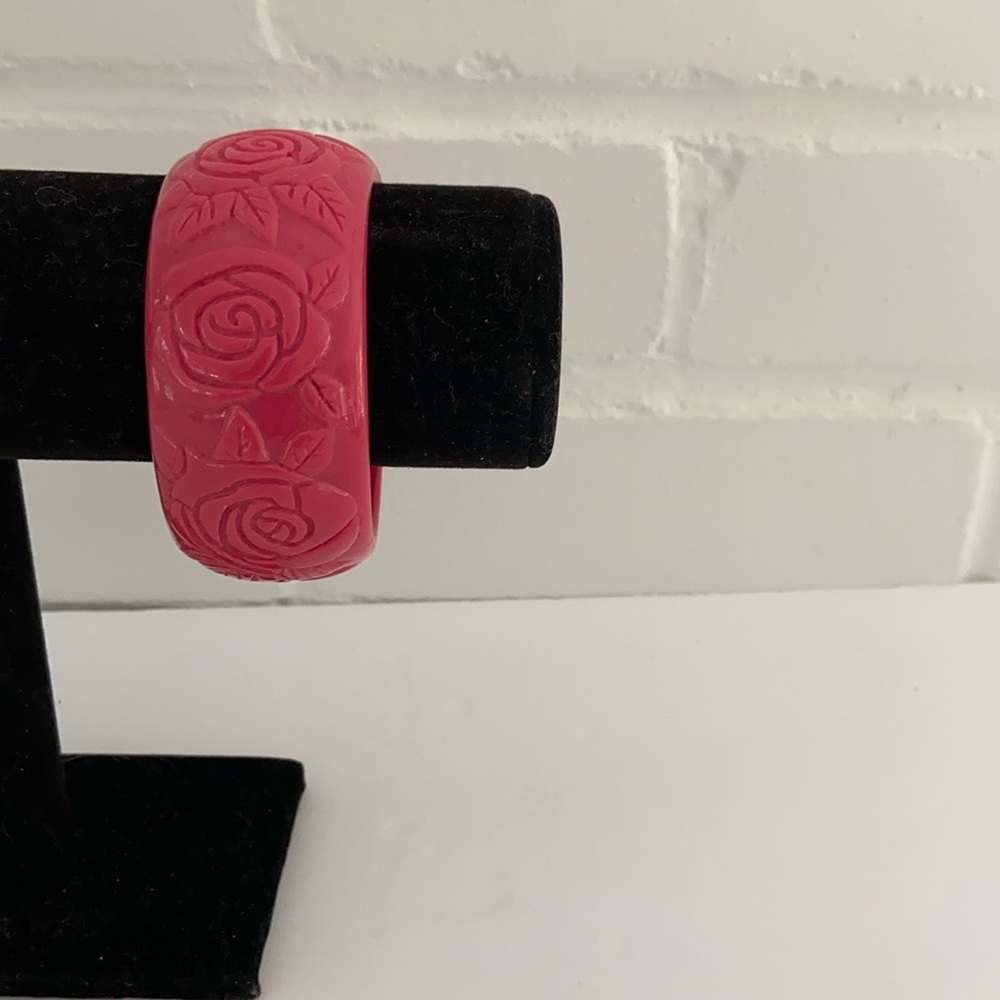 Classic Vintage Rose Inlay Pink(ish) Red Womens Valentine Bracelet